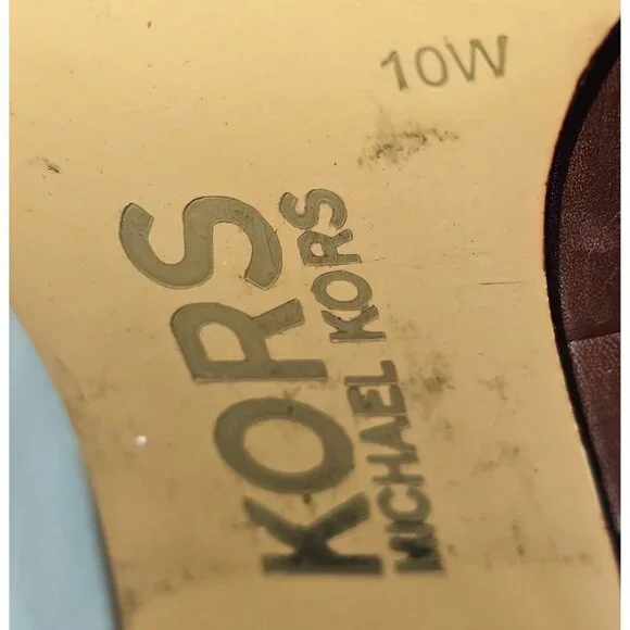 Michael Kors Women's Brown Leather High Heel Mid Calf Boots  Size 10W 302 - Picture 8 of 15